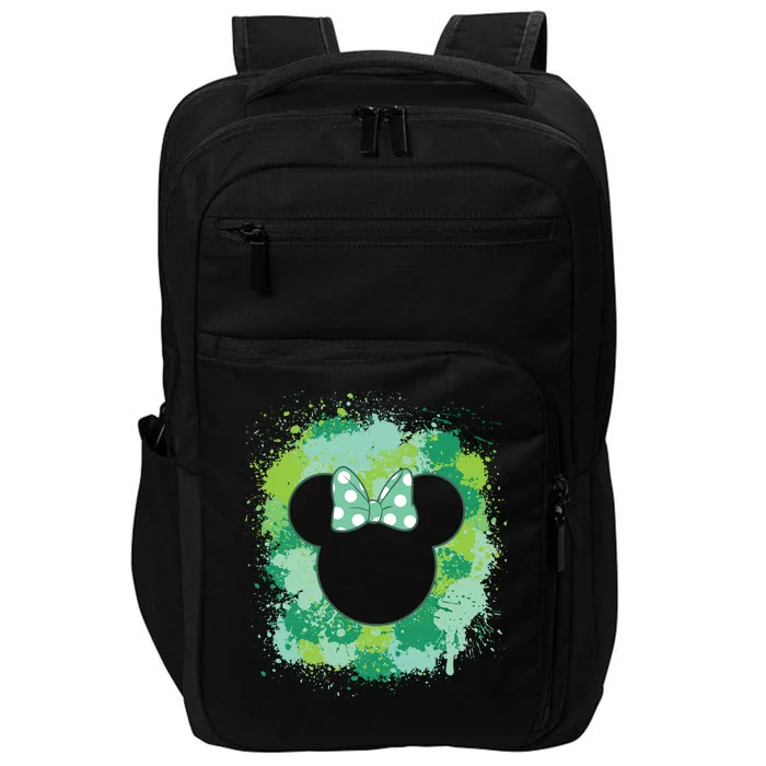 St Patricks Day Green Color Paint Splashes Cute Girly Mouse Impact Tech Backpack