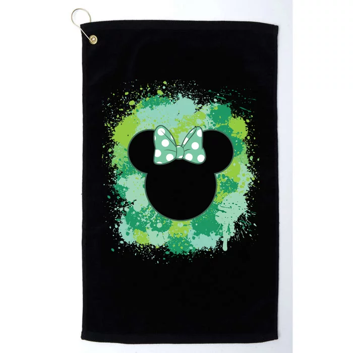 St Patricks Day Green Color Paint Splashes Cute Girly Mouse Platinum Collection Golf Towel