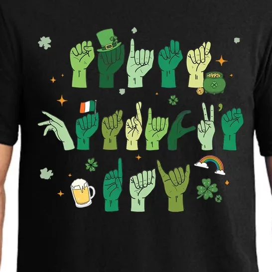 Saint Patrick's Day Sign Language ASL Deaf Pride Pajama Set