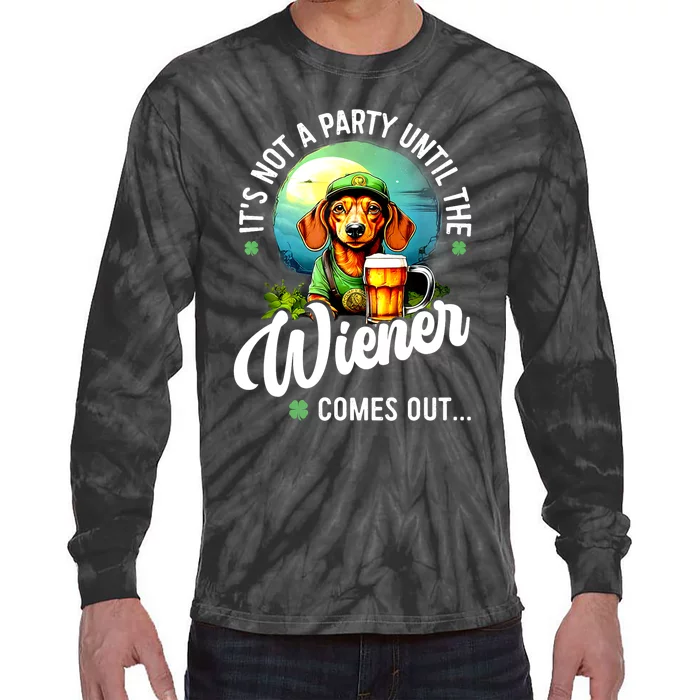 St. PatrickS Day Dachshund Irish Beer Wiener Dog Gift Tie-Dye Long Sleeve Shirt