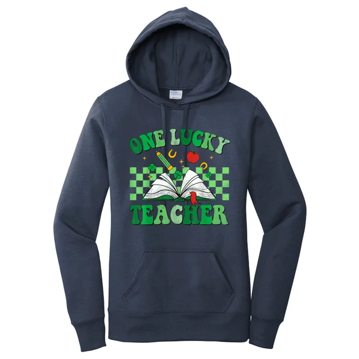 St Patricks Day Teacher Shirt One Lucky Teacher Shamrock Women's Pullover Hoodie