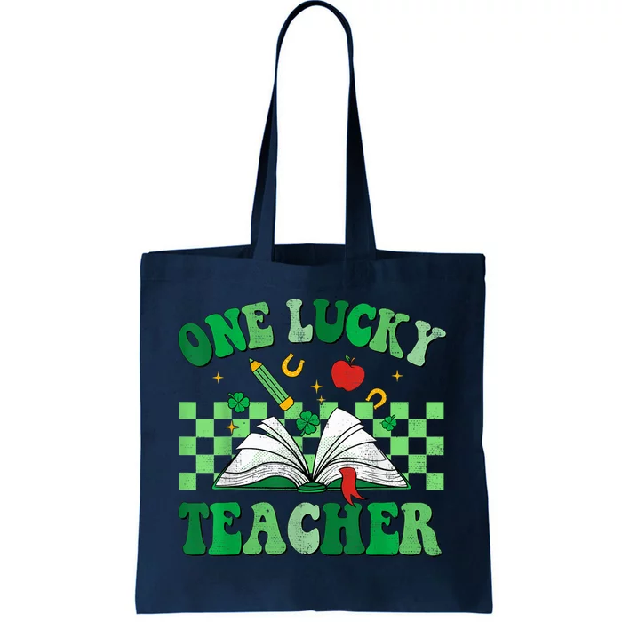 St Patricks Day Teacher Shirt One Lucky Teacher Shamrock Tote Bag