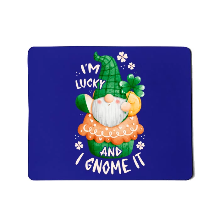 St Patricks Day Gnome In Muffin Funny Saying Gift Mousepad