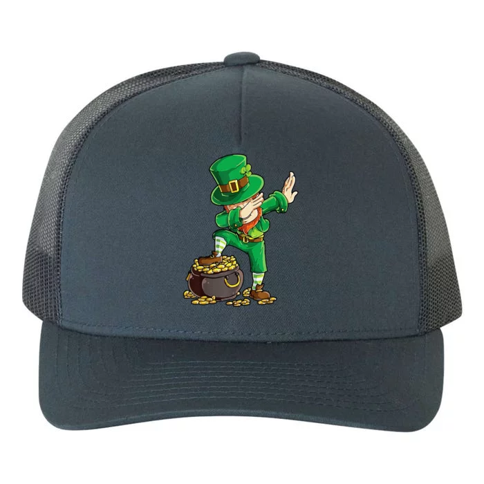 St Patricks Day Dabbing Leprechaun Men Dab Dance Yupoong Adult 5-Panel Trucker Hat