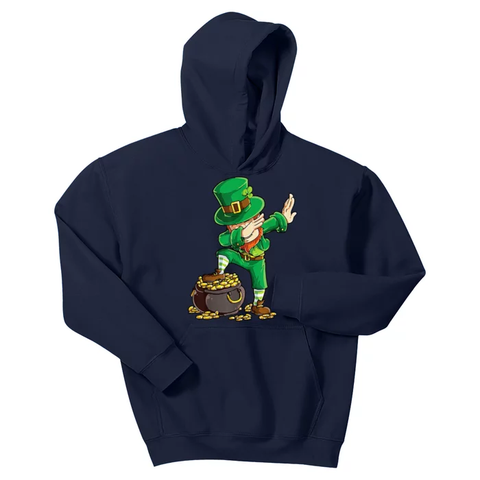 St Patricks Day Dabbing Leprechaun Men Dab Dance Kids Hoodie