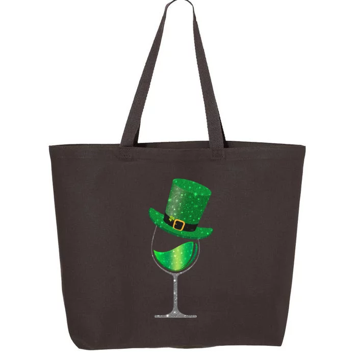 St Patricks Day Lucky Sparkly Wine Glass 25L Jumbo Tote