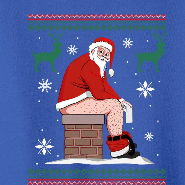 Santa Pooping Down The Chimney Ugly Christmas Sweater Gift Toddler T-Shirt