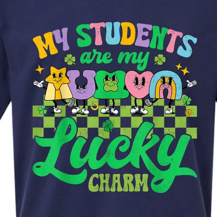 St Patricks Day Teacher Shirt My Students Are My Lucky Charm Sueded Cloud Jersey T-Shirt