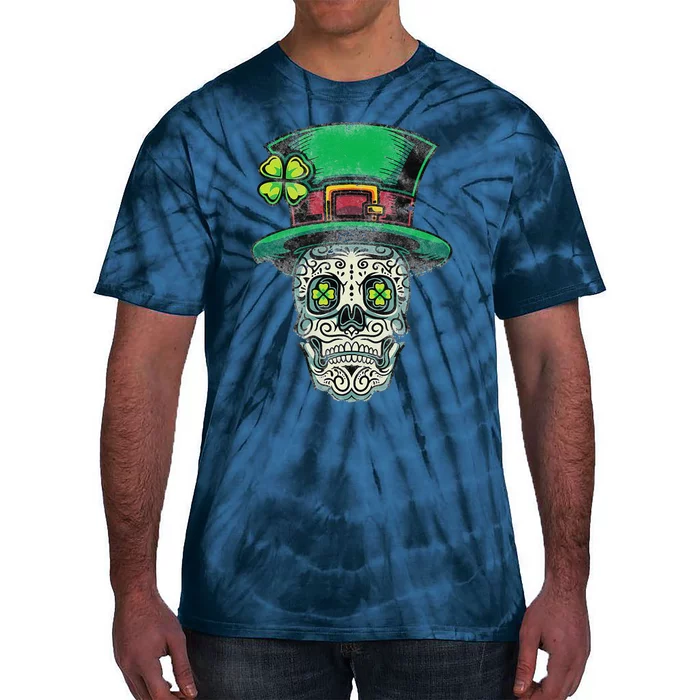 St Patricks Day Mexican Skull Leprechaun Cinco De Mayo Tie-Dye T-Shirt