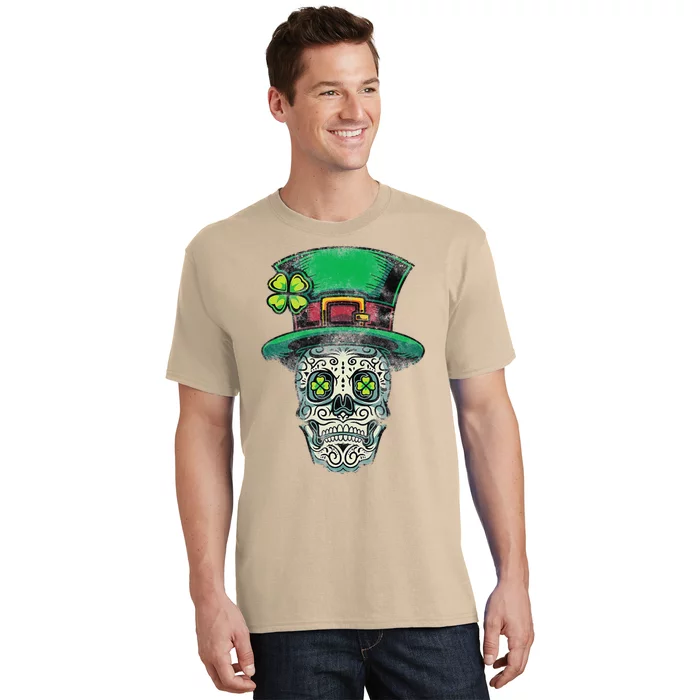 St Patricks Day Mexican Skull Leprechaun Cinco De Mayo T-Shirt