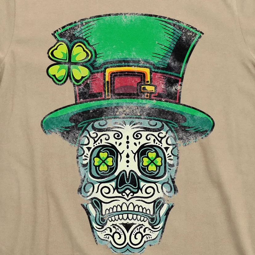 St Patricks Day Mexican Skull Leprechaun Cinco De Mayo T-Shirt