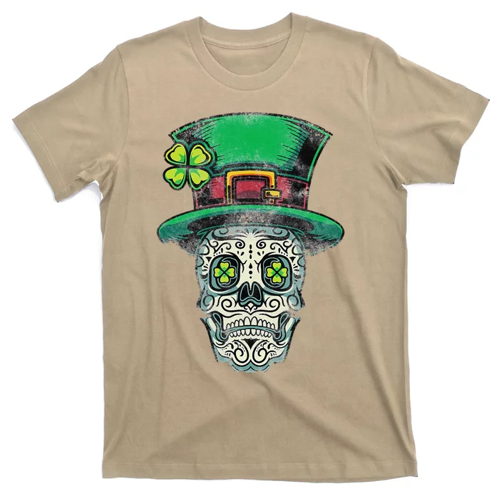 St Patricks Day Mexican Skull Leprechaun Cinco De Mayo T-Shirt