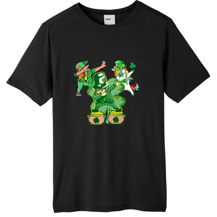 Boys St Patricks Day Dabbing-Leprechaun Mask Shamrock ChromaSoft Performance T-Shirt