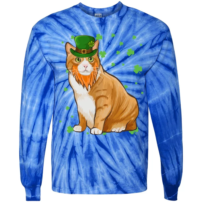 St Patricks Day X Cat Shamrock Gift Tie-Dye Long Sleeve Shirt