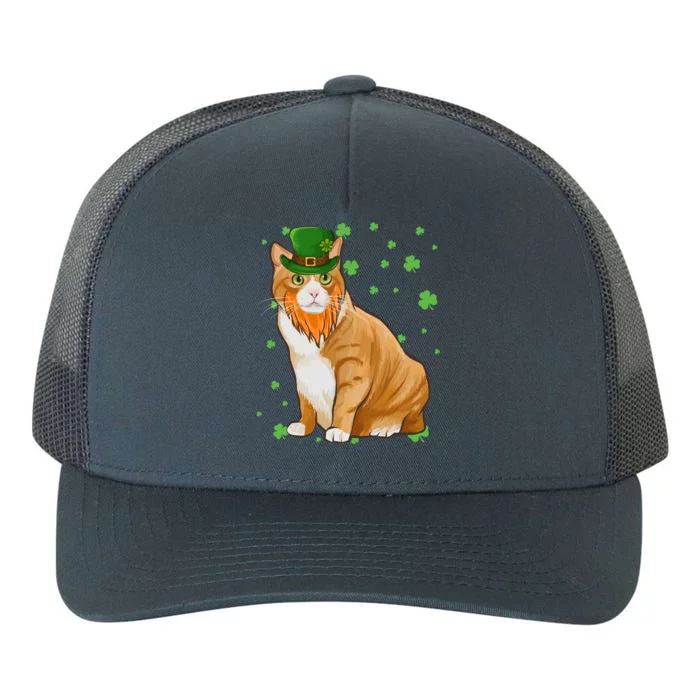 St Patricks Day X Cat Shamrock Gift Yupoong Adult 5-Panel Trucker Hat