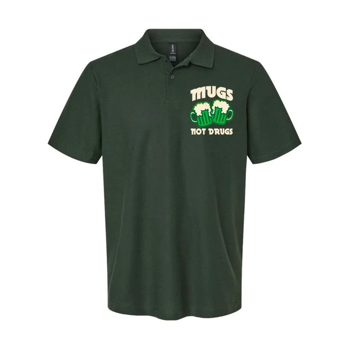 St Patricks Day Mugs Not Drugs Drink Green Beer Softstyle Adult Sport Polo