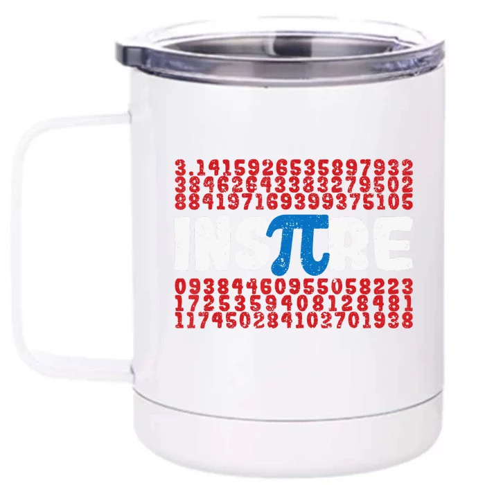 Superhero Pi Day Mathematics Teacher Nerd Geek Front & Back 12oz Stainless Steel Tumbler Cup