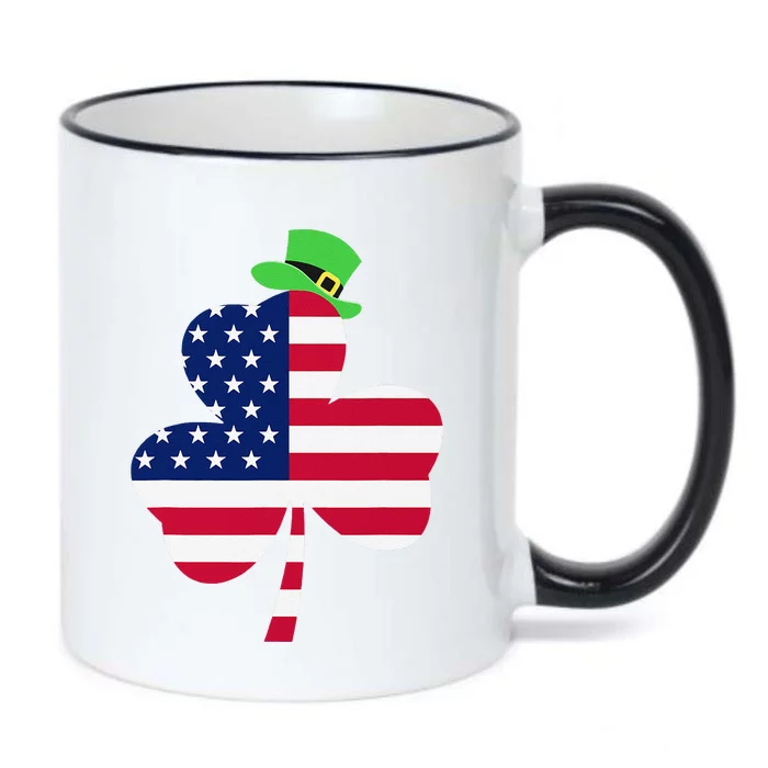 St. Patrick's Day Irish American Flag Ireland Shamrock Black Color Changing Mug