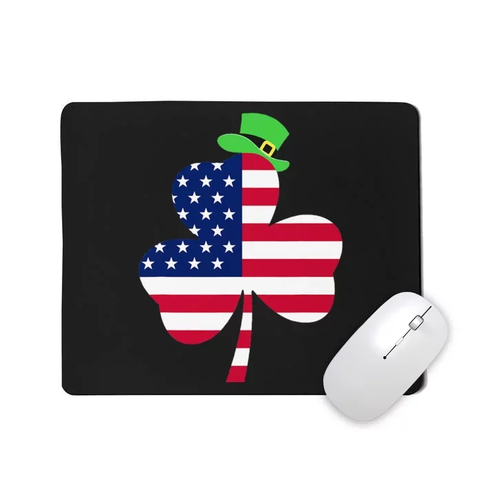 St. Patrick's Day Irish American Flag Ireland Shamrock Mousepad