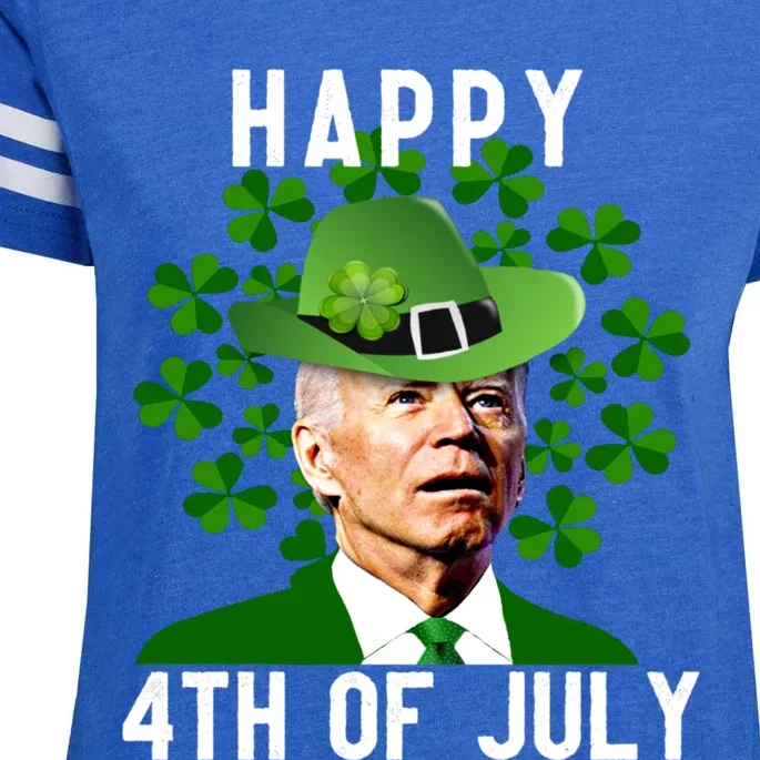 St Patricks Day, Joe Biden Happy 4th Of July, Biden St Patricks Day Enza Ladies Jersey Football T-Shirt