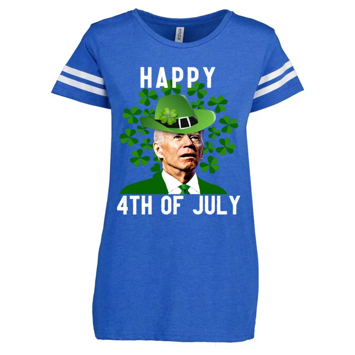 St Patricks Day, Joe Biden Happy 4th Of July, Biden St Patricks Day Enza Ladies Jersey Football T-Shirt