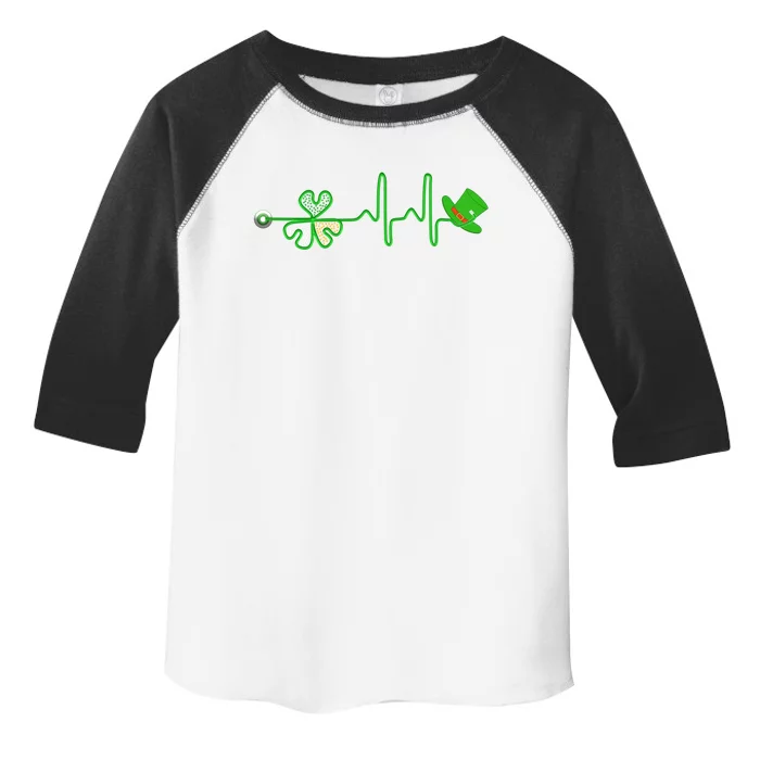 St Patricks Day Nurse Shamrock Heartbeat Stethoscope Irish Gift Toddler Fine Jersey T-Shirt