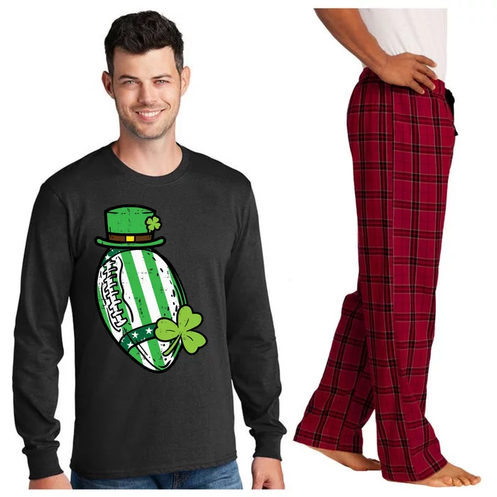 St Patricks Day American Football Saint Paddys Cool Gift Long Sleeve Pajama Set