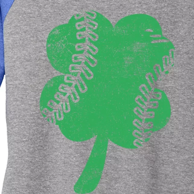 St Patrick’s Day Baseball Shamrock Irish Gift Women's Tri-Blend 3/4-Sleeve Raglan Shirt