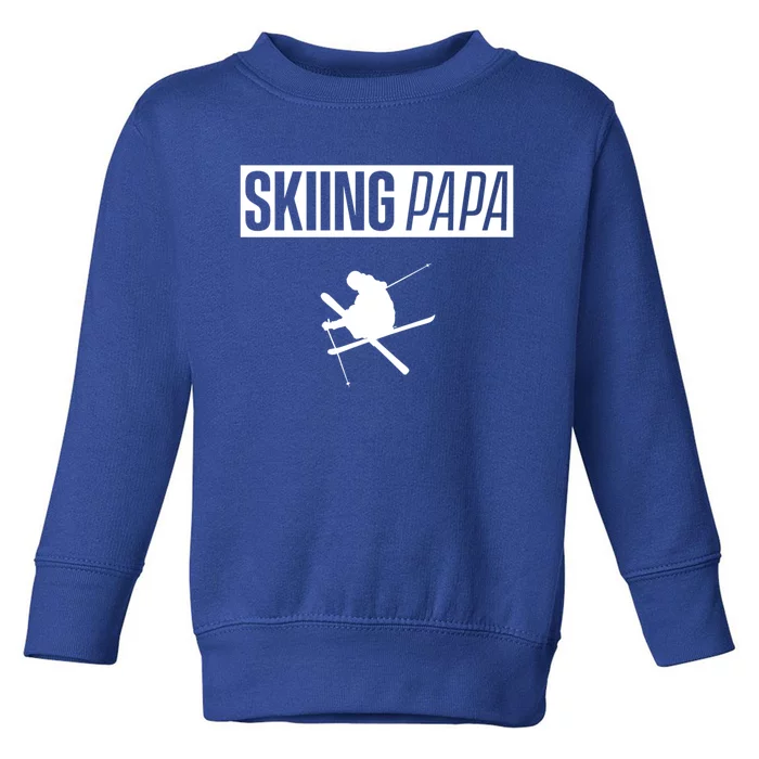 Skiing Papa Dad Skier Ski Father Gift Toddler Sweatshirt