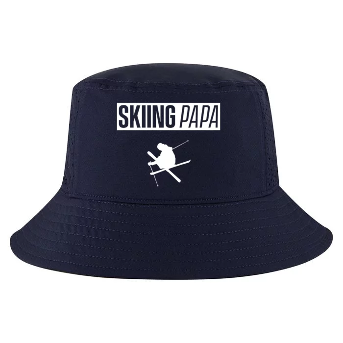 Skiing Papa Dad Skier Ski Father Gift Cool Comfort Performance Bucket Hat