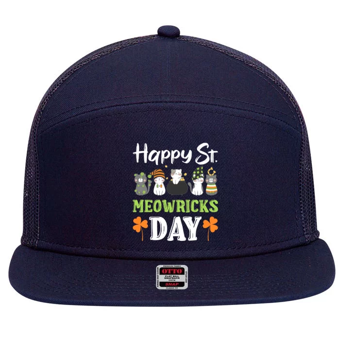 St Patricks Day Outfit Cute Cats Cool Gift 7 Panel Mesh Trucker Snapback Hat