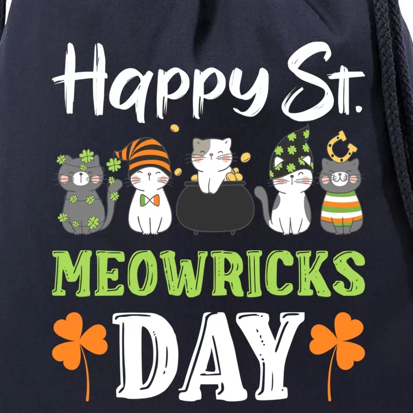 St Patricks Day Outfit Cute Cats Cool Gift Drawstring Bag