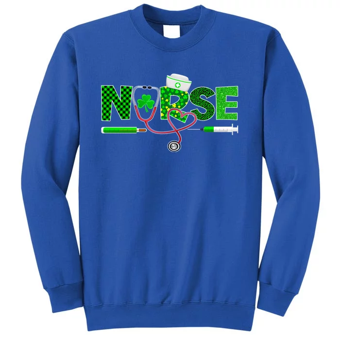 St Patricks Day Nurse Shamrock Nursing Irish Stethoscope Gift Tall Sweatshirt