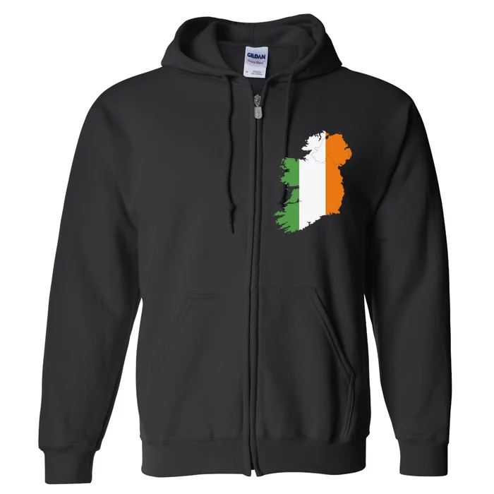 St. Patrick's Day Irish Map And Flag Of Ireland Full Zip Hoodie