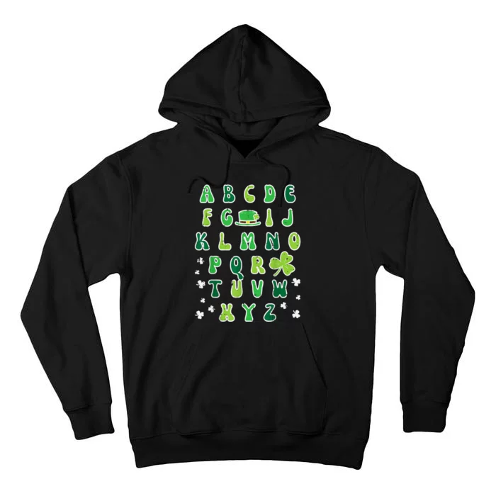 St Patricks Day ABC Alphabet Saint Pattys Paddys Teacher Tall Hoodie