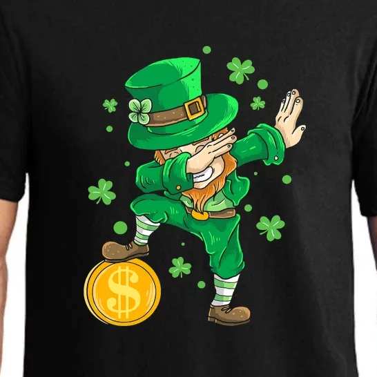 St Patricks Day Shirt Dabbing Leprechaun Boys Kids Men Dab Pajama Set