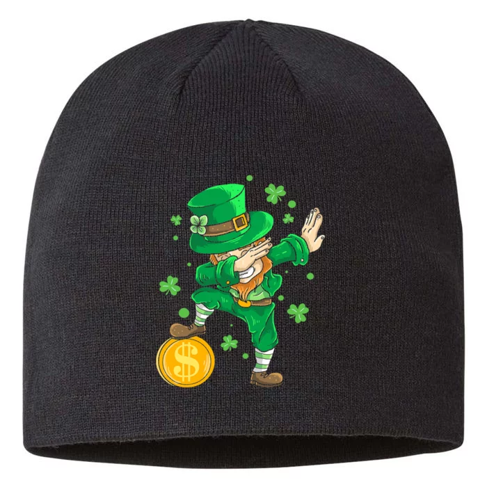 St Patricks Day Shirt Dabbing Leprechaun Boys Kids Men Dab 8 1/2in Sustainable Knit Beanie