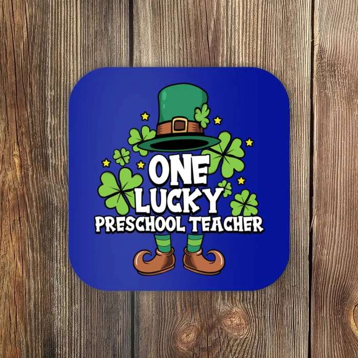 St Patricks Day Leprechaun One Lucky Preschool Teacher Cool Gift Coaster