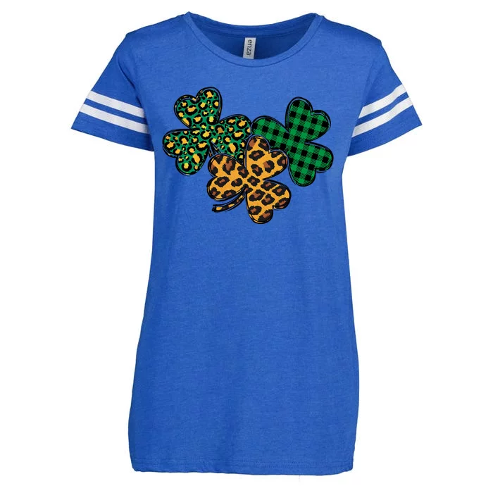 St. Patrick's Day Lucky Leaf Enza Ladies Jersey Football T-Shirt