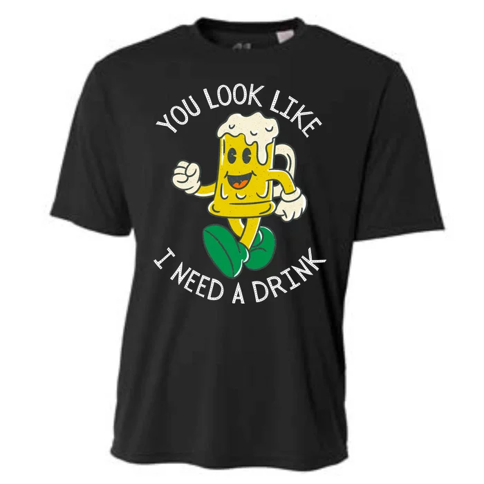 St. Patrick's Day You Look Like I Need A Drink Beer Shamrock Cooling Performance Crew T-Shirt