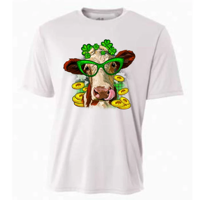 St. Patrick's Day Cow Cooling Performance Crew T-Shirt