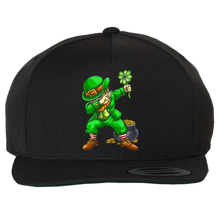 St Patricks Day Dabbing Leprechaun Dab Dance Wool Snapback Cap