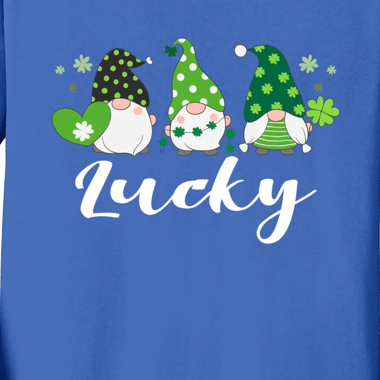 St Patricks Day Green Gnomes Irish Saying Gift Kids Long Sleeve Shirt