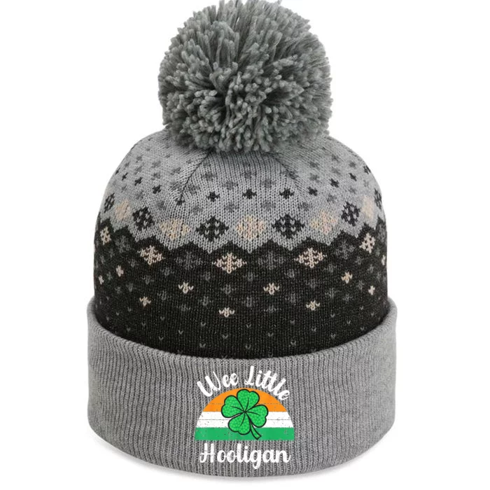 St Patricks Day Wee Little Hooligan Boy Funny The Baniff Cuffed Pom Beanie