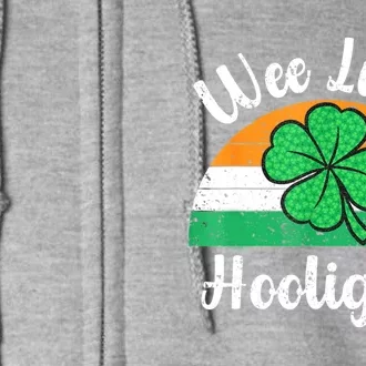 St Patricks Day Wee Little Hooligan Boy Funny Full Zip Hoodie