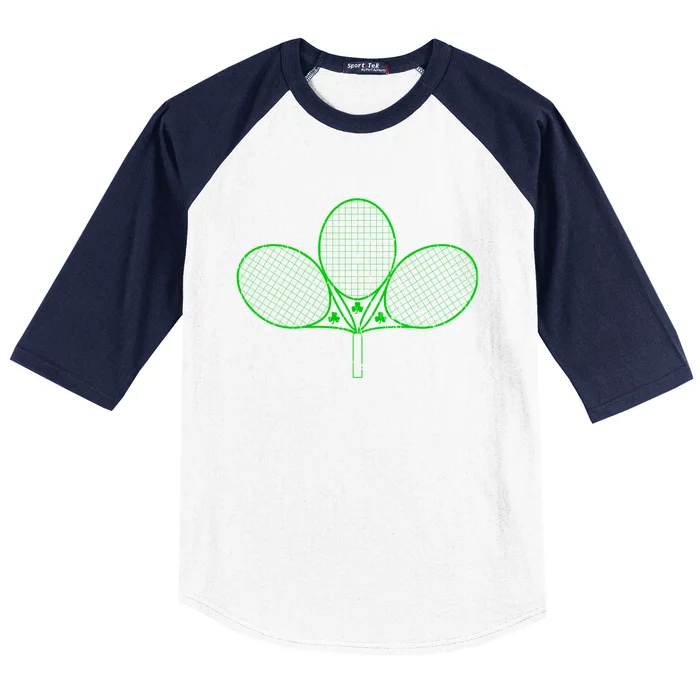 St Paddys Day Tennis Shamrock St Patricks Day Gift Baseball Sleeve Shirt