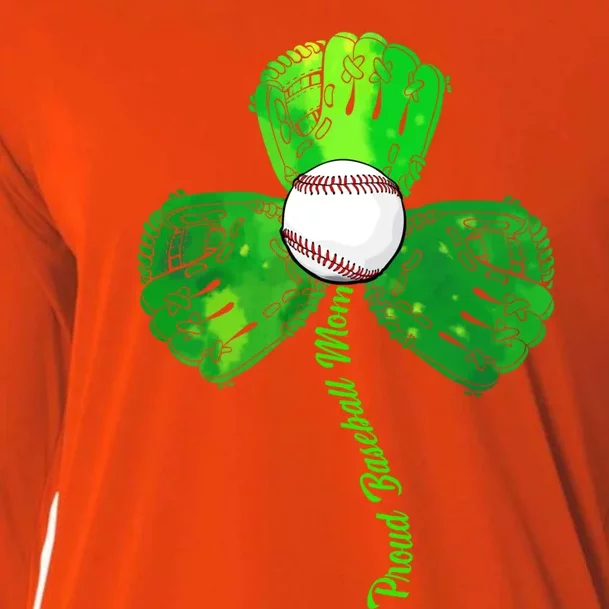 St Patricks Day Baseball Catcher Softball Irish Mom Shamrock Cute Gift Cooling Performance Long Sleeve Crew