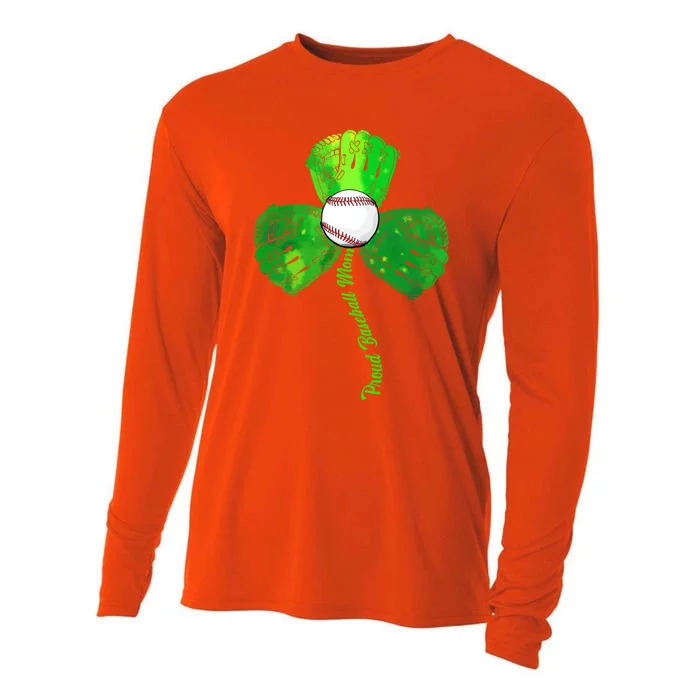 St Patricks Day Baseball Catcher Softball Irish Mom Shamrock Cute Gift Cooling Performance Long Sleeve Crew