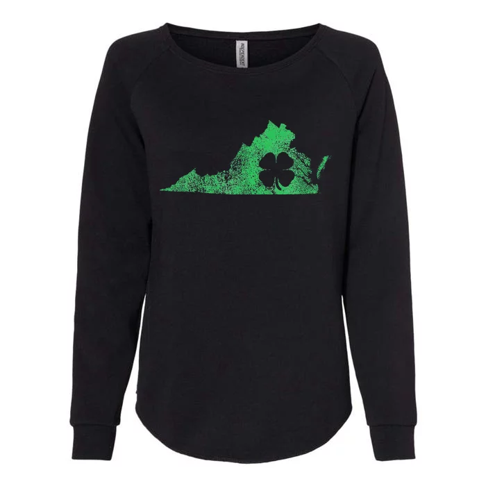 St. Patrick's Day Virginia Shamrock Irish Green Saint Paddys Womens California Wash Sweatshirt