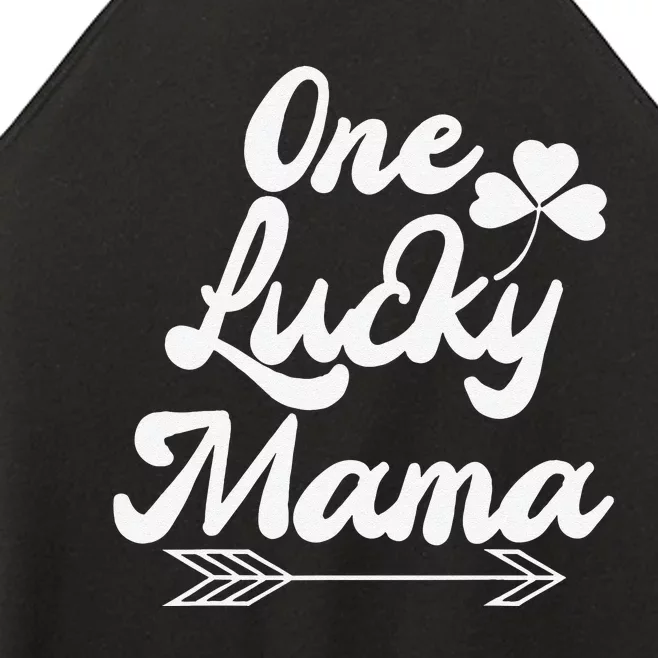 Saint Patrick's Day Funny Graphic Lucky Mama Quote Green Women’s Perfect Tri Rocker Tank